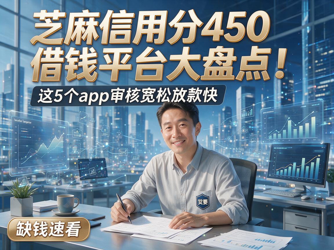芝麻信用分450借钱平台大盘点！这5个app审核宽松放款快，缺钱速看