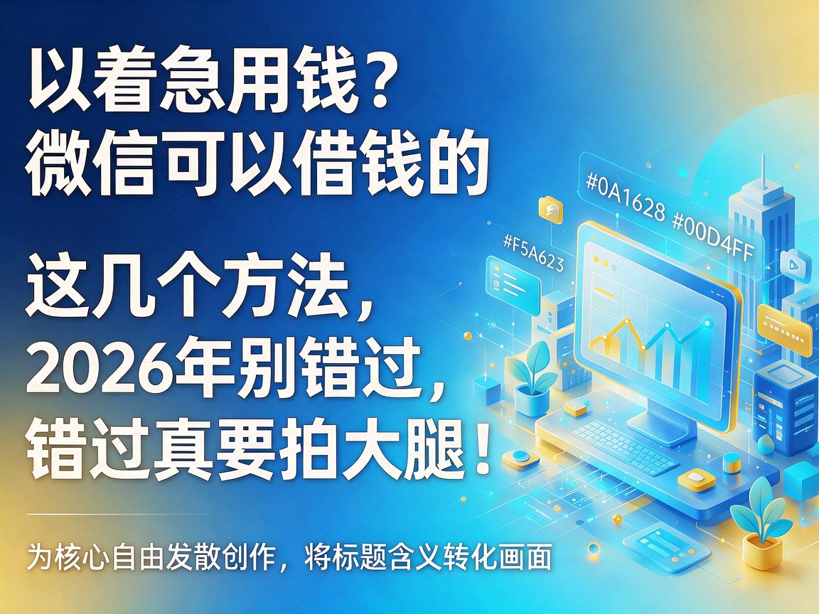 着急用钱?微信可以借钱的这几个方法2026年别错过,错过真要拍大腿!