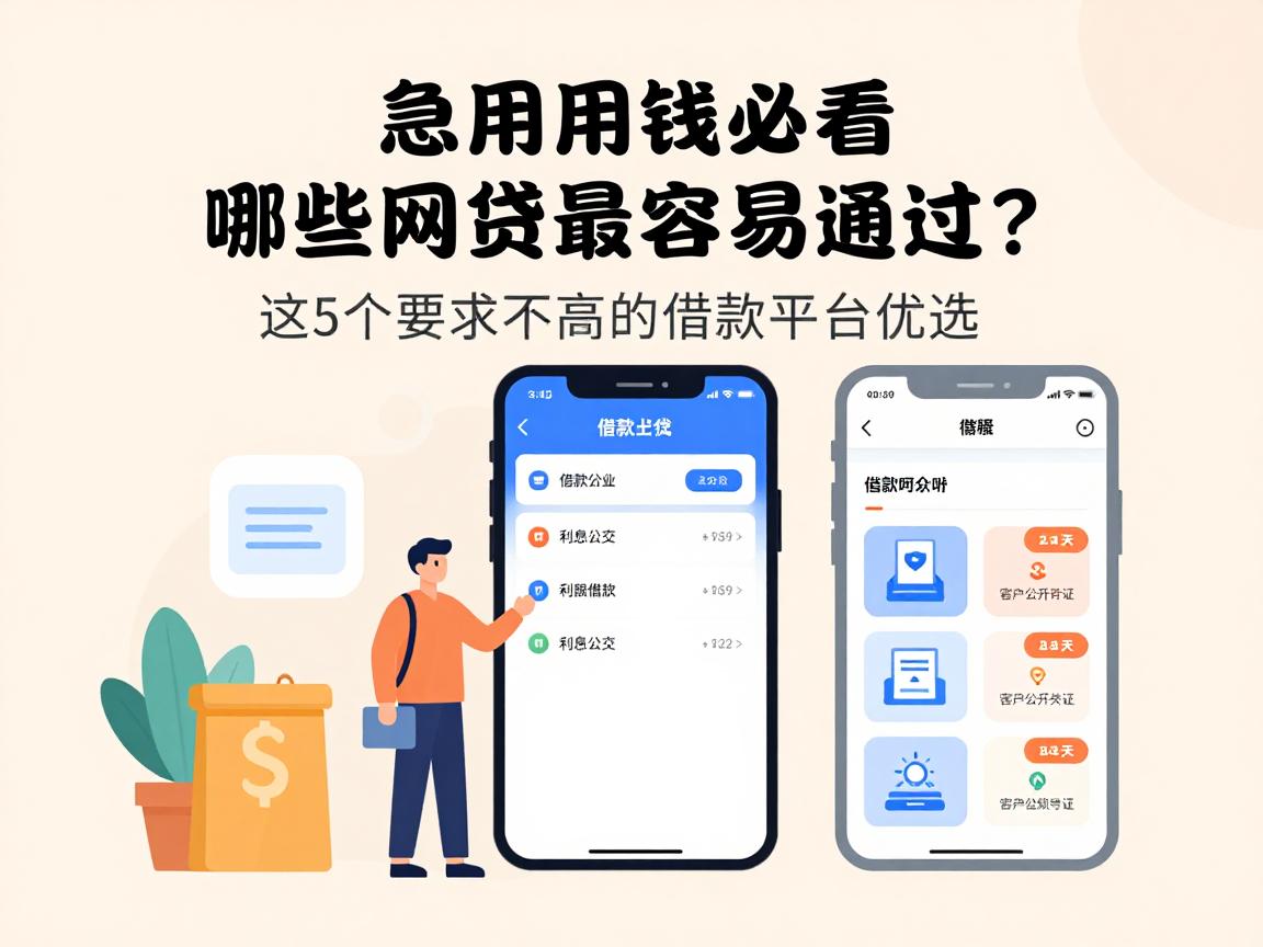 急用钱必看!哪些网贷最容易通过?这5个要求不高的借款平台优选
