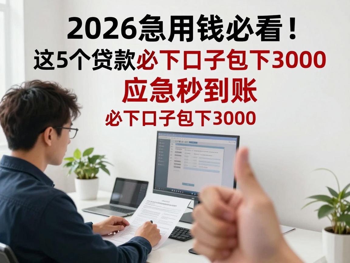 2026急用钱必看!这5个贷款必下口子包下3000,应急秒到账!