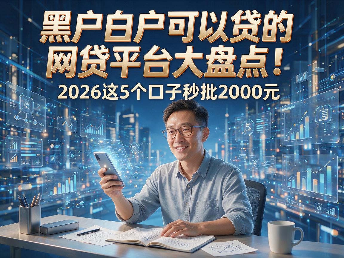 黑户白户可以贷的网贷平台大盘点！2026这5个口子秒批2000元