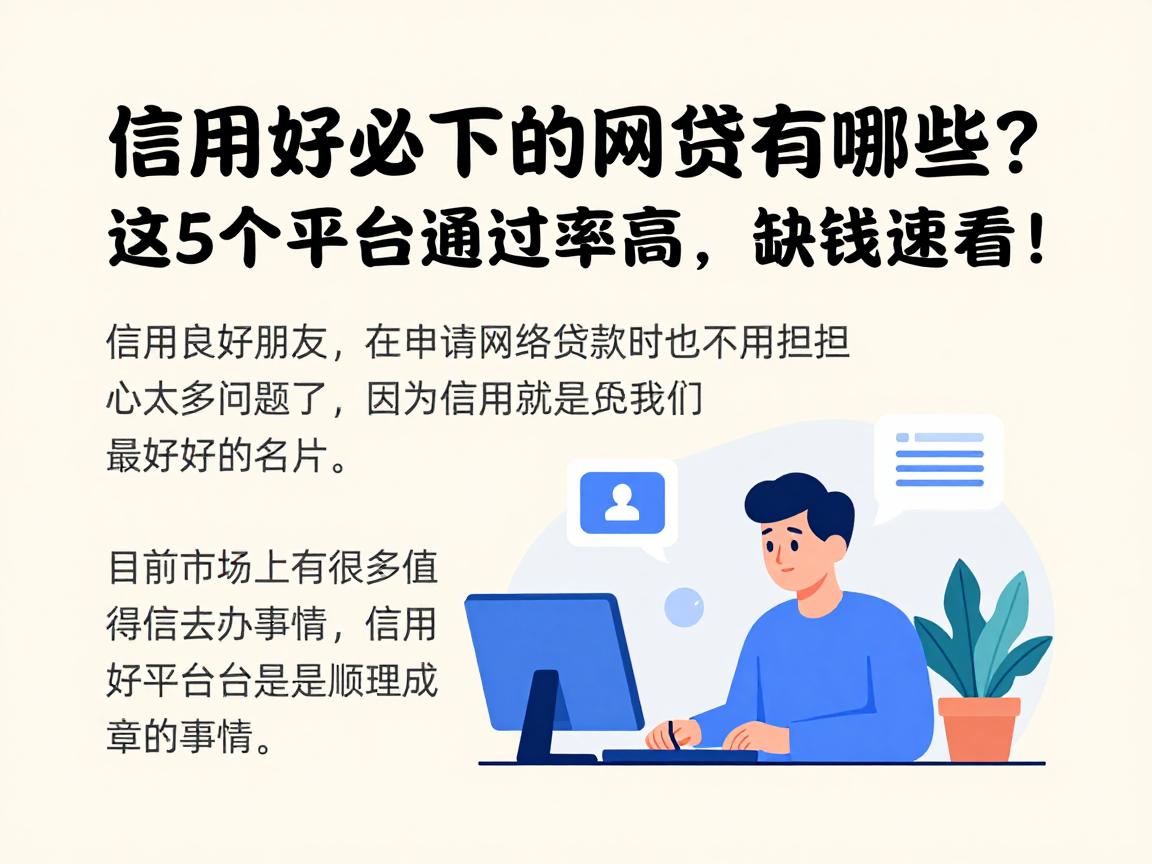 信用好必下的网贷有哪些?这5个平台通过率高,缺钱速看!