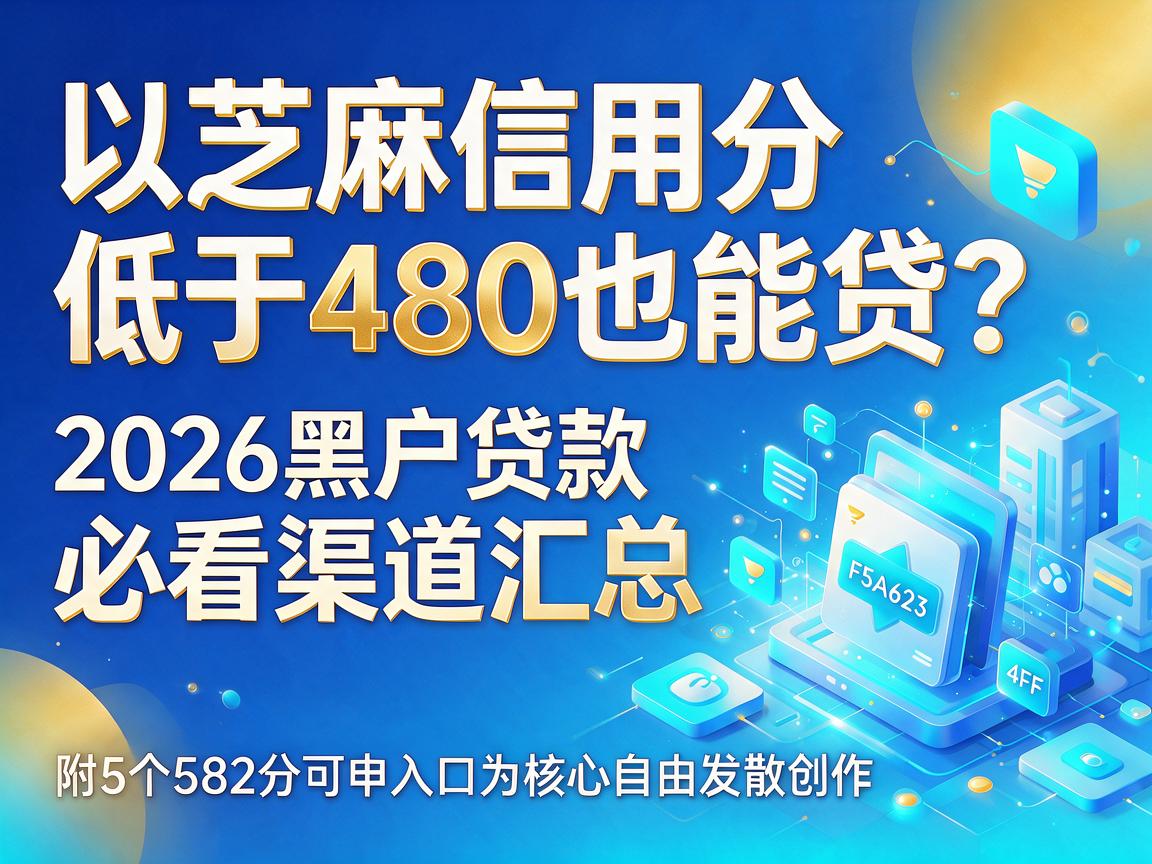 芝麻信用分低于480也能贷?2026黑户贷款必看渠道汇总,附5个582分可申入口