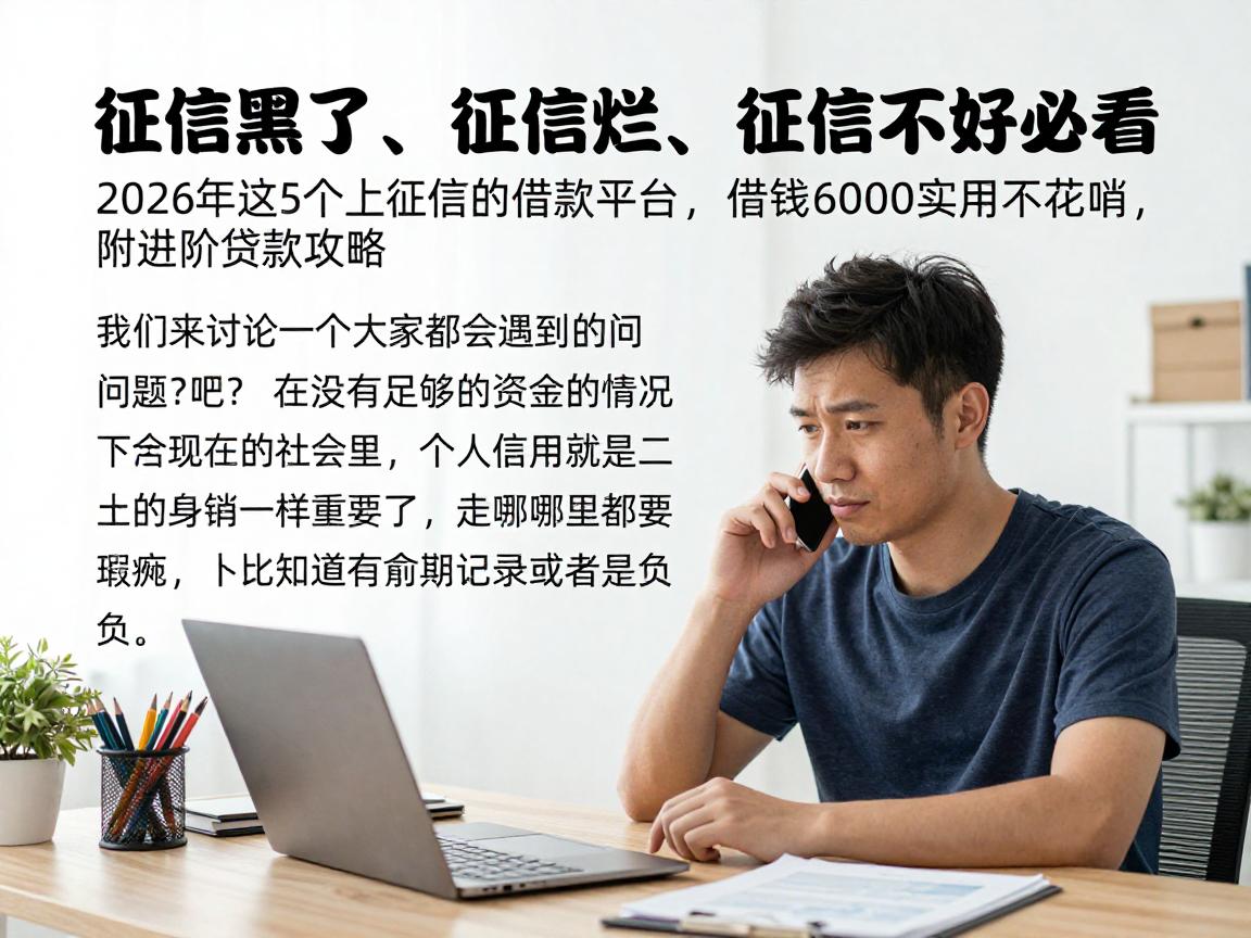 征信黑了、征信烂、征信不好必看!2026年这5个上征信的借款平台,借钱6000实用不花哨,附进阶贷款攻略