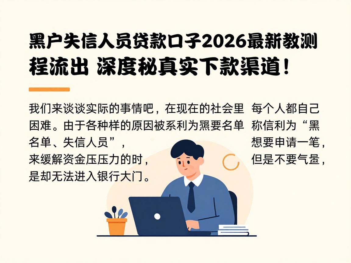 黑户失信人员贷款口子2026最新实测教程流出!深度揭秘真实下款渠道!