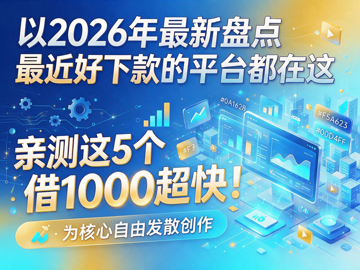 2026年最新盘点：最近好下款的平台都在这，亲测这5个借1000超快！