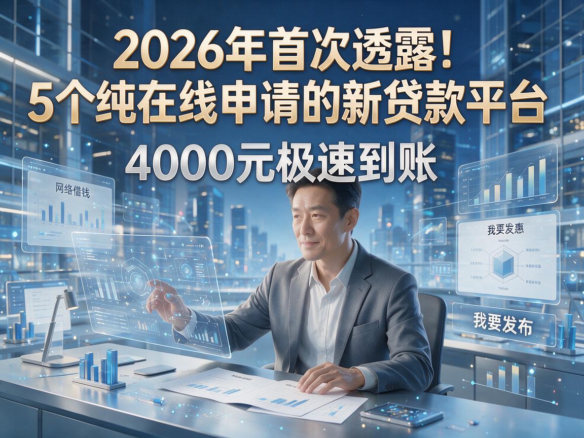 2026年首次透露!5个纯在线申请的新贷款平台,4000元极速到账