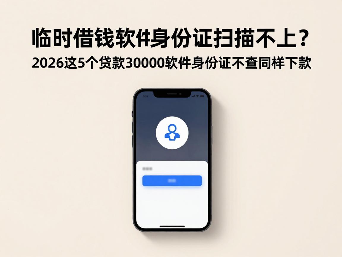 临时借钱软件身份证扫描不上?2026这5个贷款30000的软件身份证不查照样下款