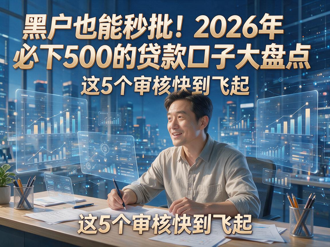 黑户也能秒批!2026年必下500的贷款口子大盘点,这5个审核快到飞起!