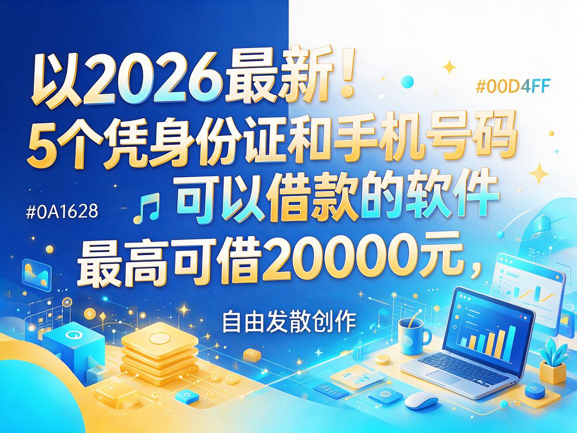 2026最新!5个凭身份证和手机号码可以借款的软件,最高可借20000元