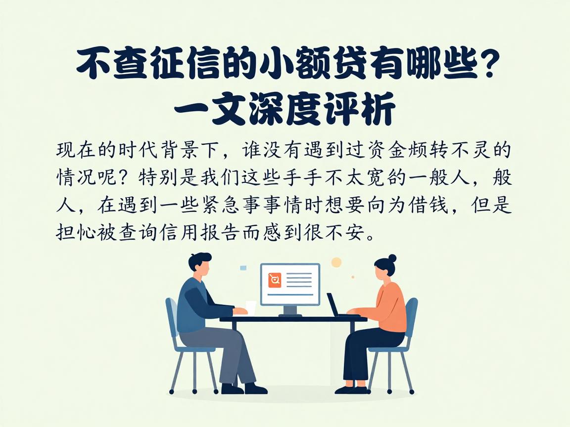 不查征信的小额贷有哪些?一文深度评析!