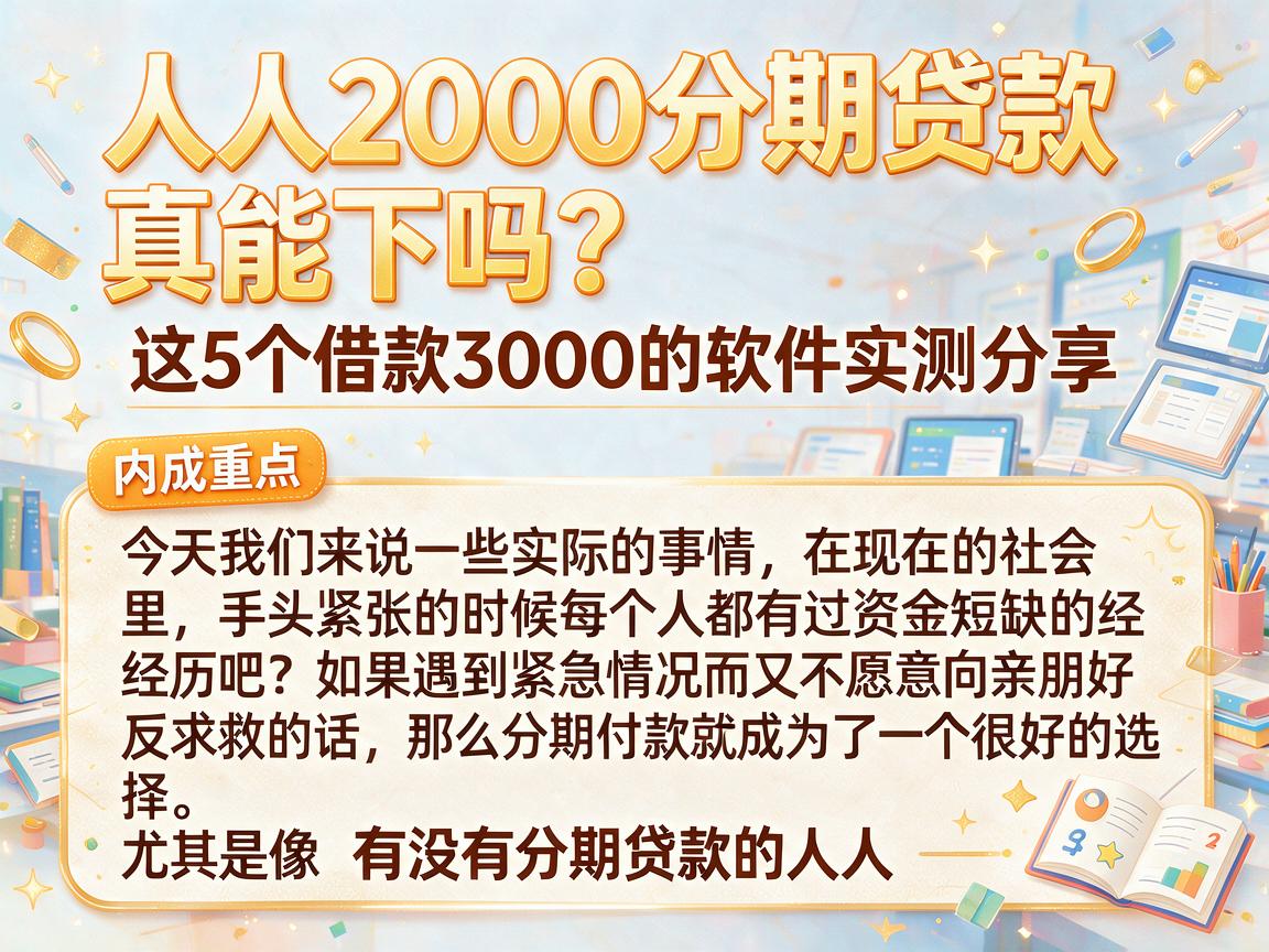 人人2000分期贷款真能下吗?这5个借款3000的软件实测分享