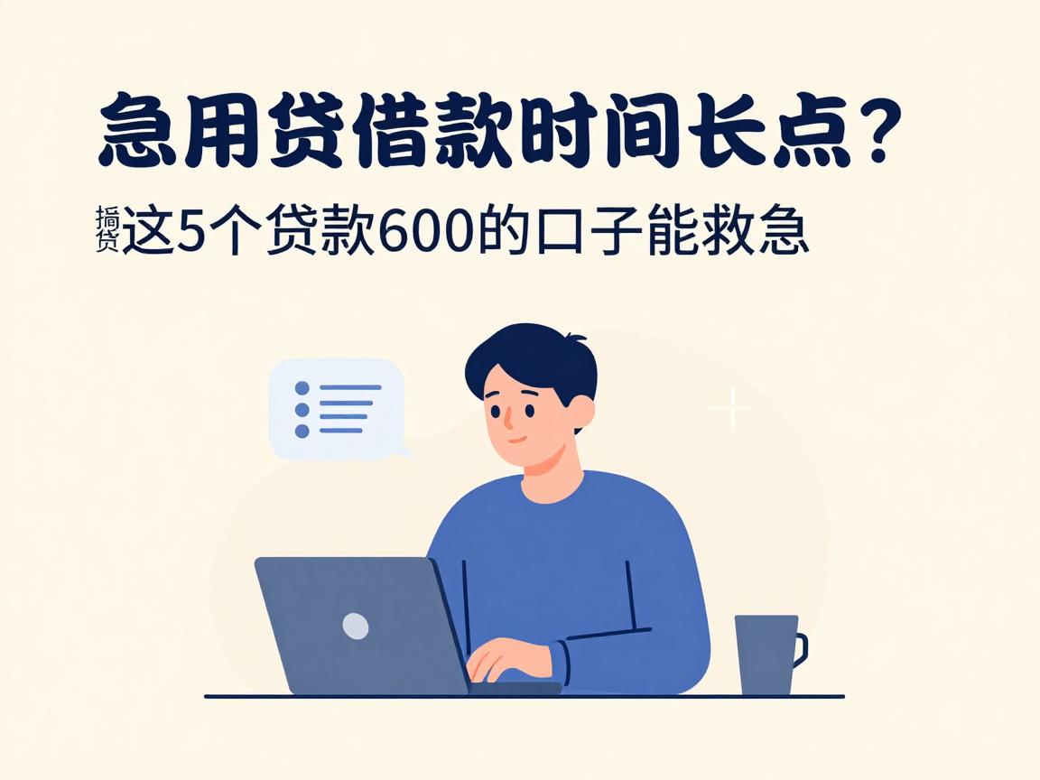 急用钱必看！哪些网贷借款时间长点？这5个贷款6000的口子能救急
