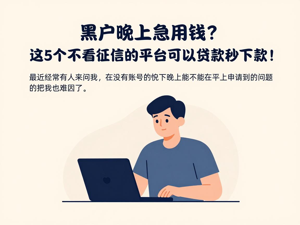 黑户晚上急用钱？这5个不看征信的平台可以贷款秒下款！