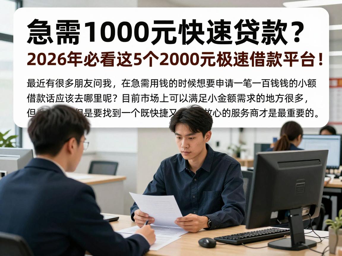 急需1000元快速贷款?2026年必看这5个2000元极速借款平台!