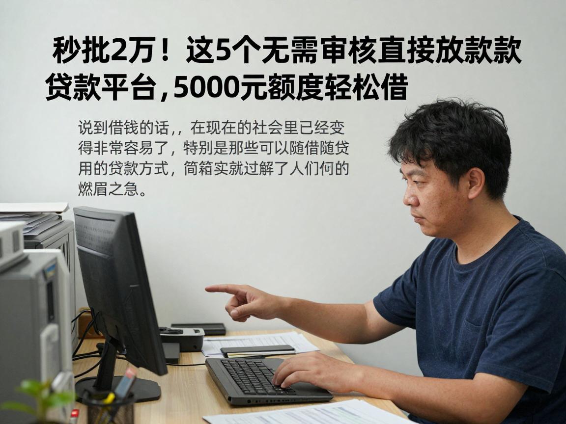 秒批2万!这5个无需审核直接放款的贷款平台,5000元额度轻松借