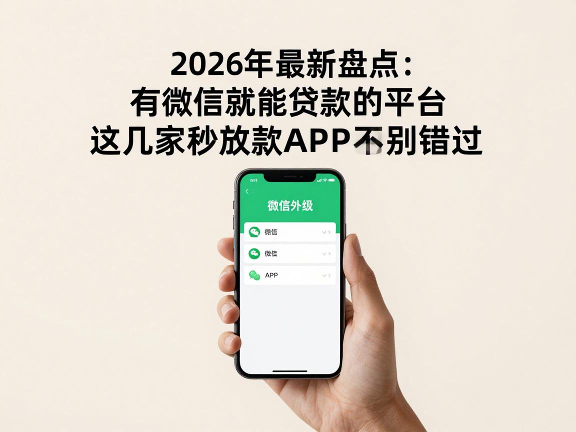 2026年最新盘点:有微信就能贷款的平台,这几家秒放款APP千万别错过