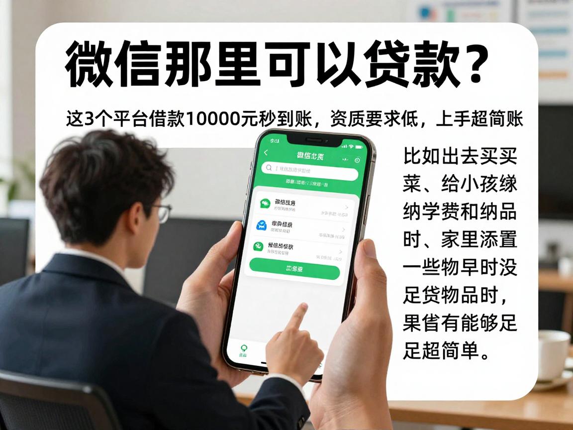微信那里可以贷款?这3个平台借款10000元秒到账,资质要求低,上手超简单!
