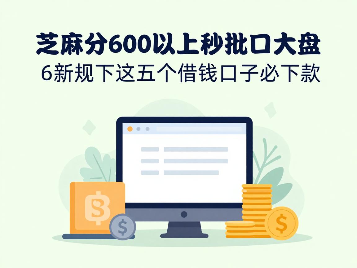 芝麻分600以上秒批口大盘!6新规下这五个借钱口子必下款