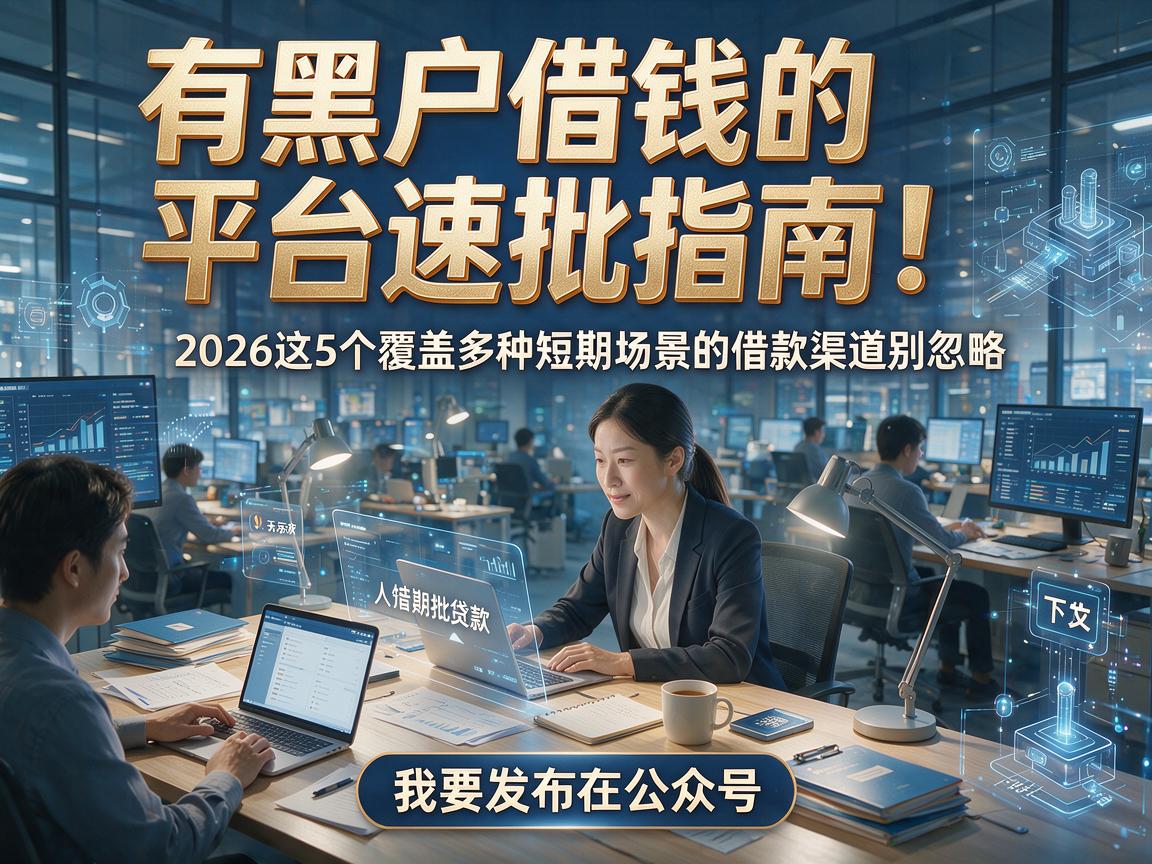 有黑户借钱的平台速批指南!2026这5个覆盖多种短期场景的借款渠道别忽略