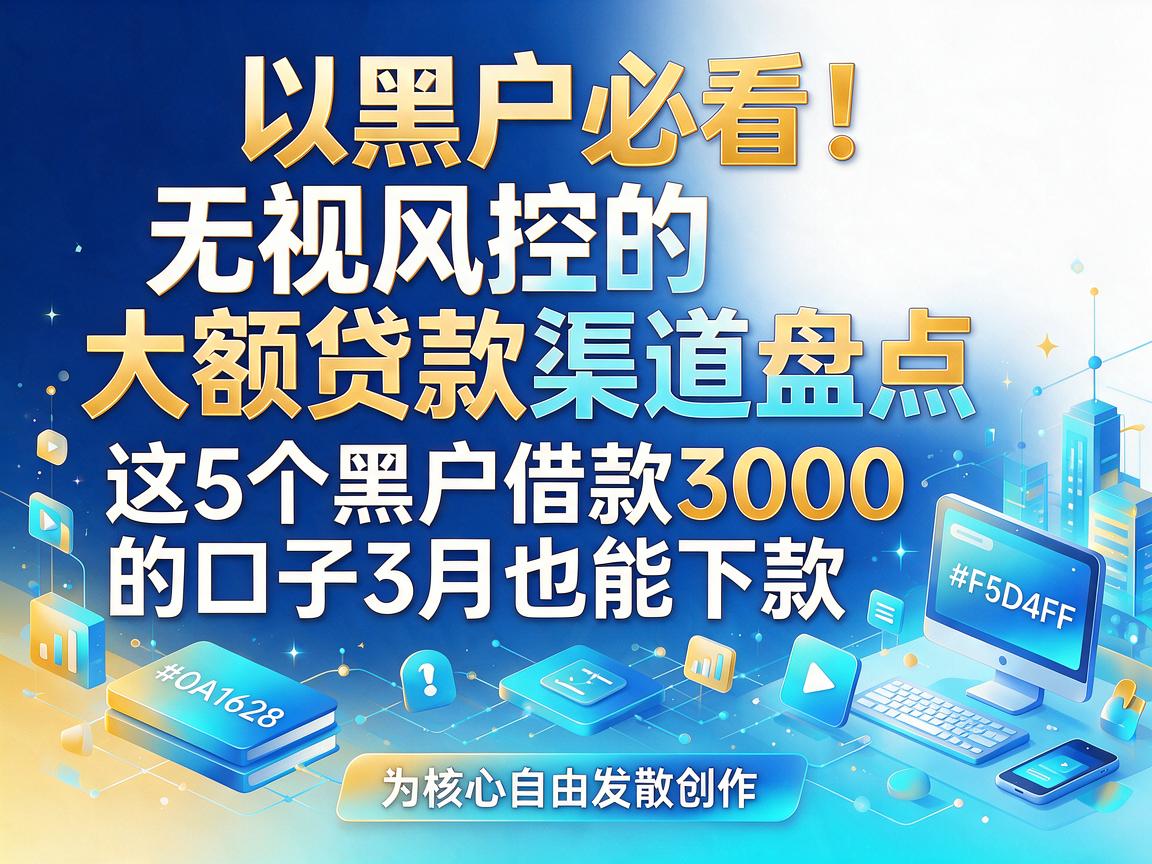 黑户必看！无视风控的大额贷款渠道盘点，这5个黑户借款3000的口子3月也能下款