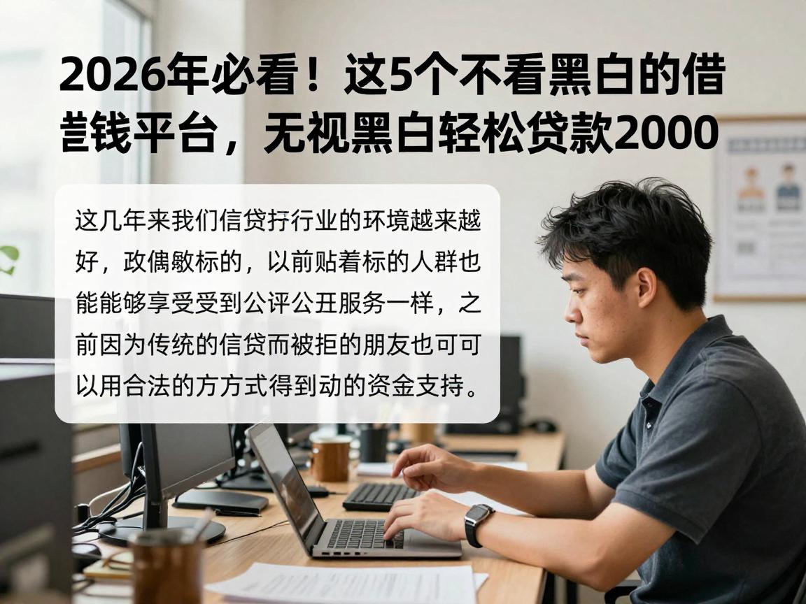 2026年必看!这5个不看黑白的借钱平台,无视黑白轻松贷款2000