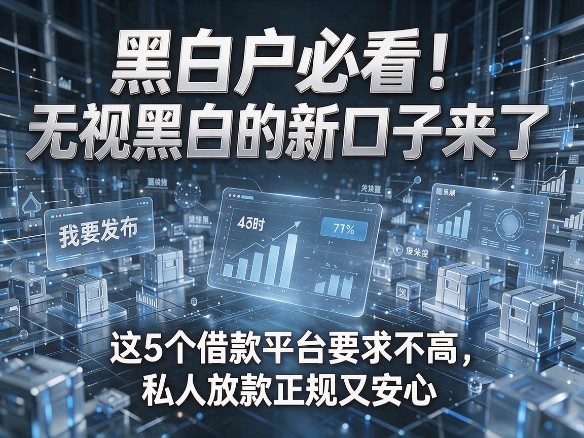 黑白户必看!无视黑白的新口子来了,这5个借款平台要求不高,私人放款正规又安心