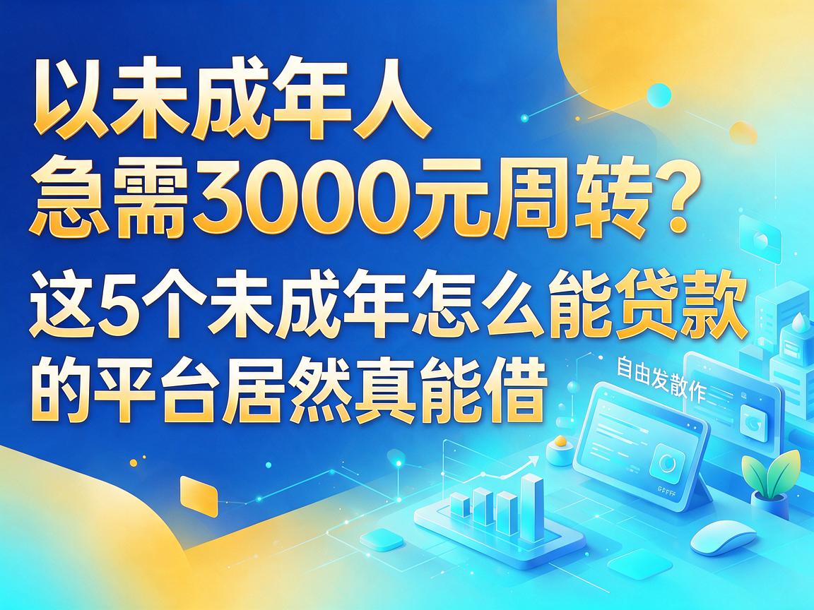 未成年人急需3000元周转?这5个未成年怎么能贷款的平台居然真能借