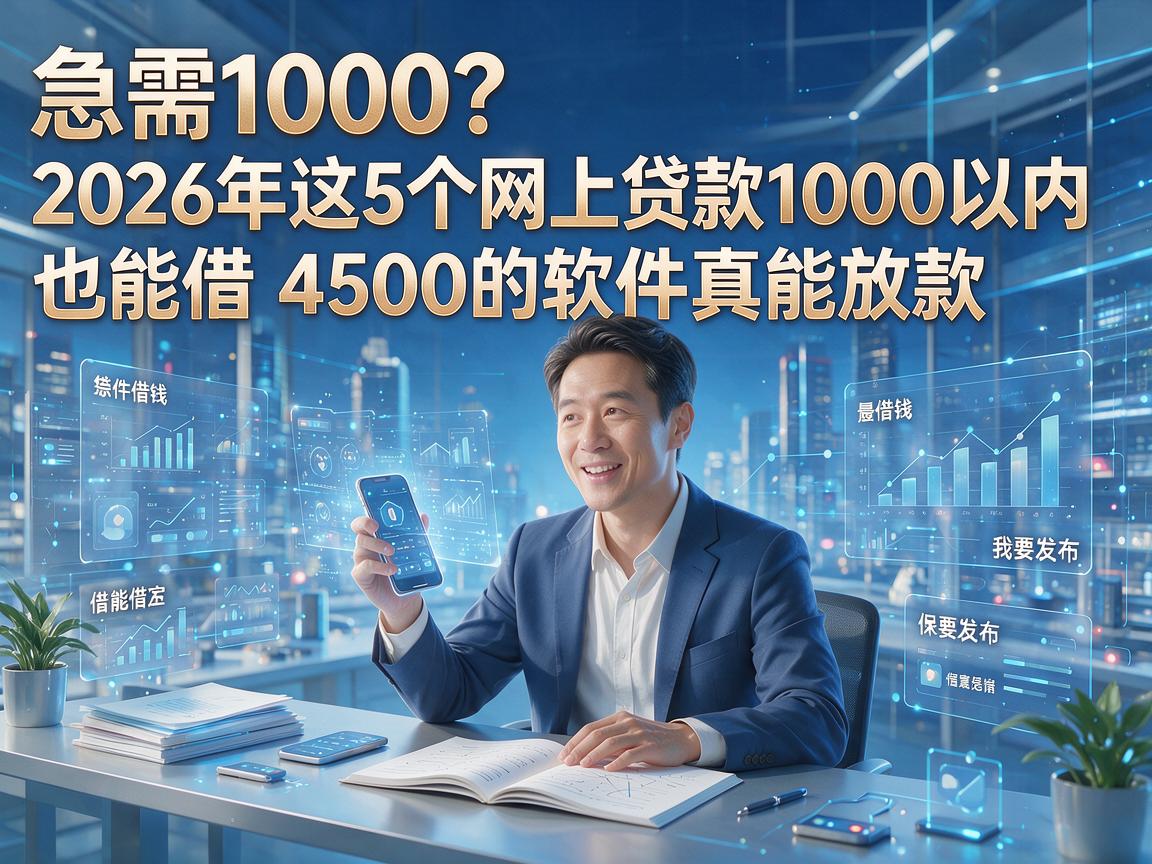 急需1000?2026年这5个网上贷款1000以内也能借4500的软件真能放款