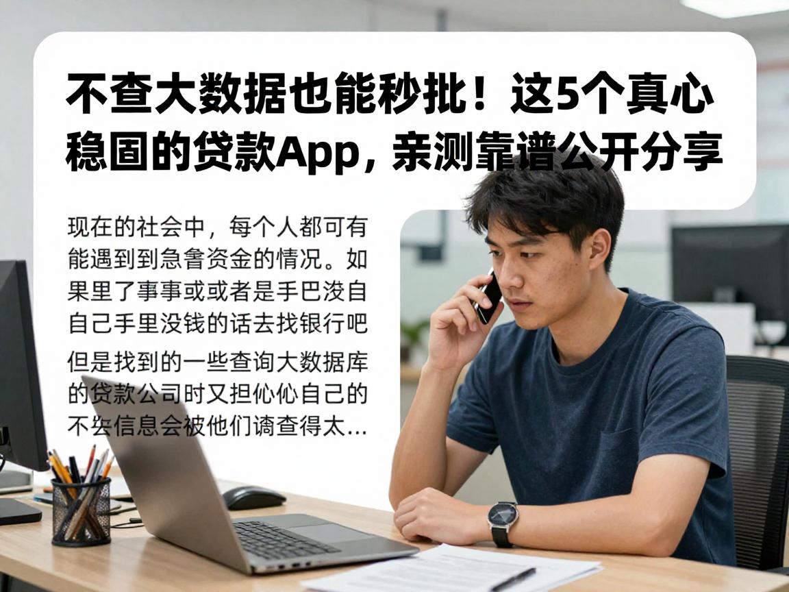 不查大数据也能秒批!这5个真心稳妥的贷款App,亲测靠谱公开分享