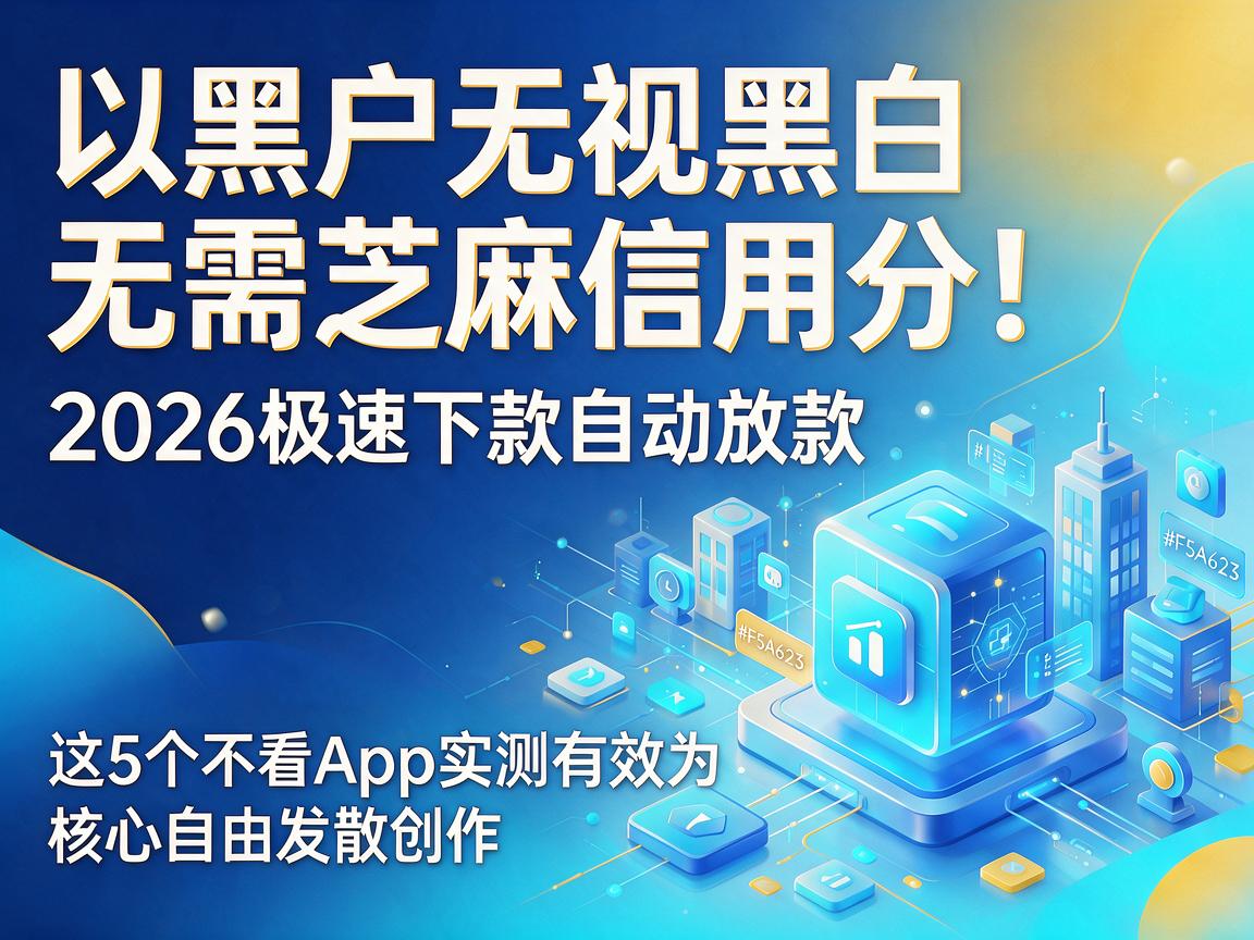 黑户无视黑白无需芝麻信用分!2026极速下款自动放款,这5个不看App实测有效