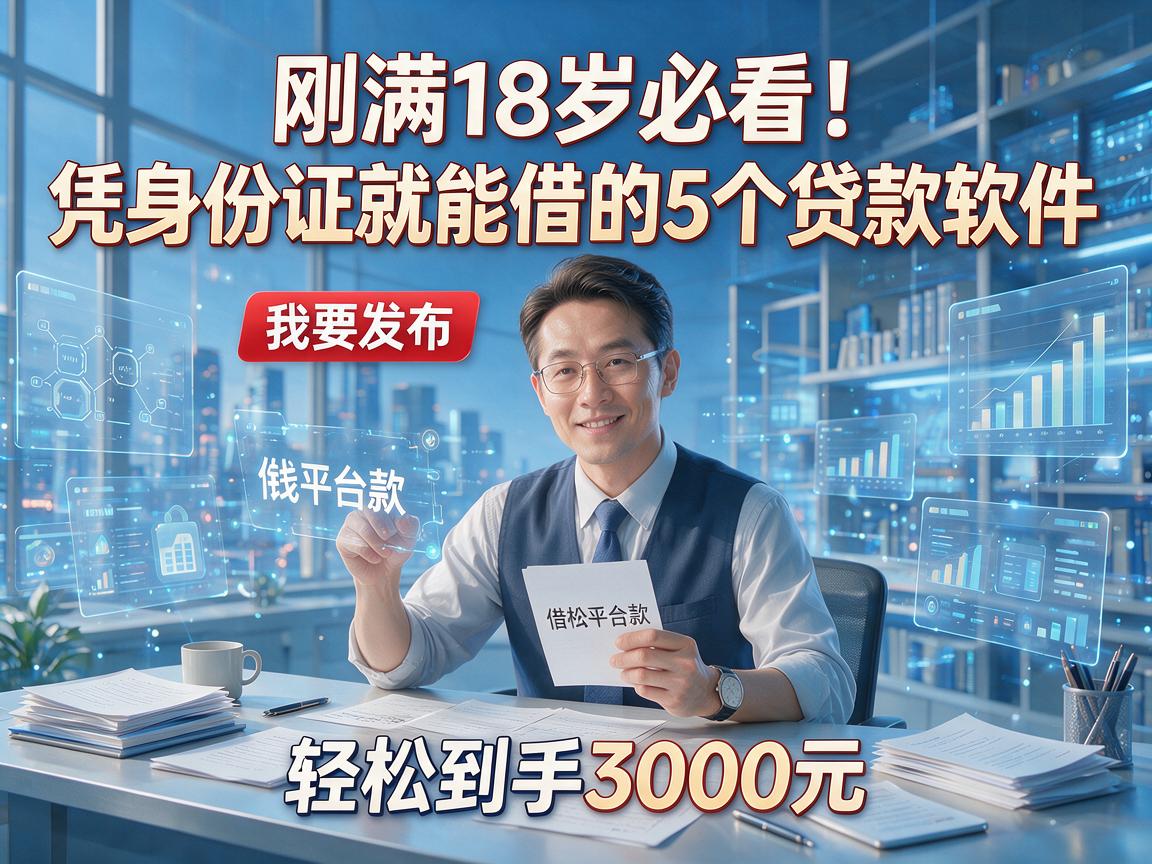 刚满18岁必看!凭身份证就能借的5个贷款软件,轻松到手3000元