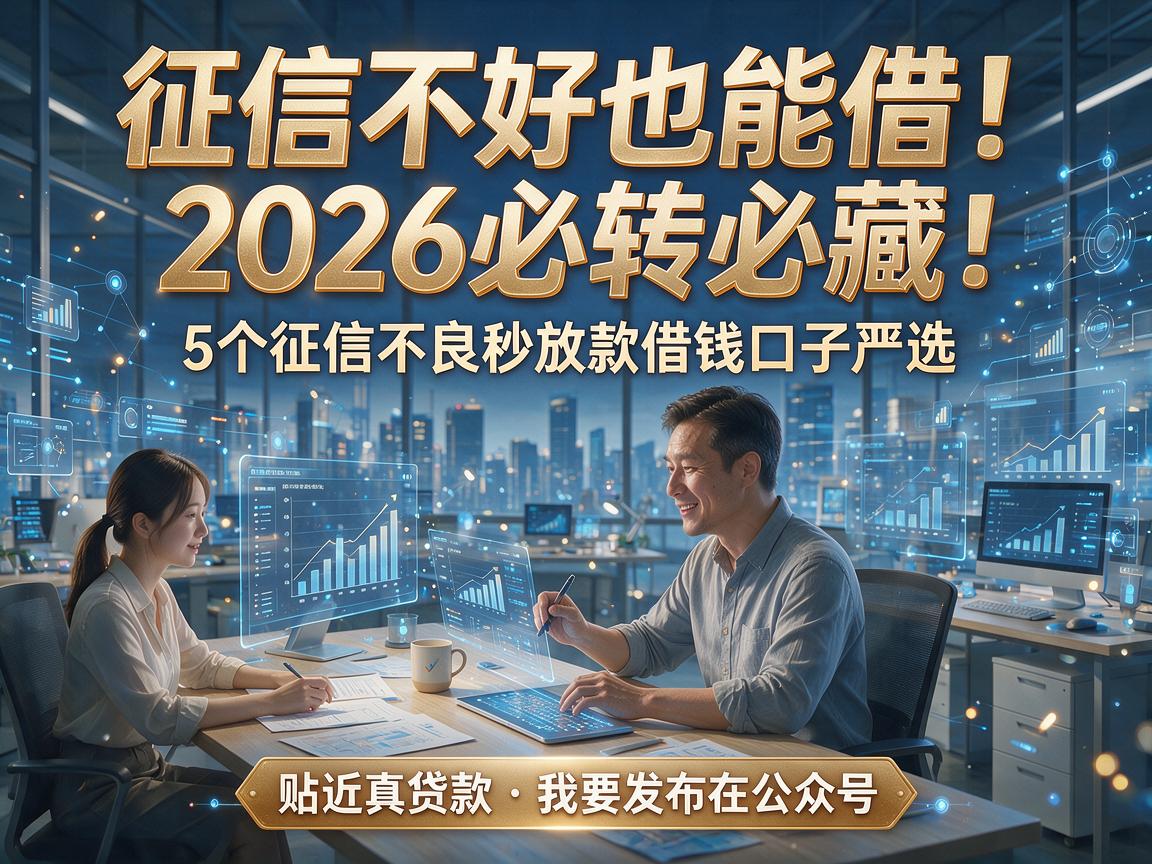 征信不好也能借！2026必转必藏：5个征信不良秒放款借钱口子严选