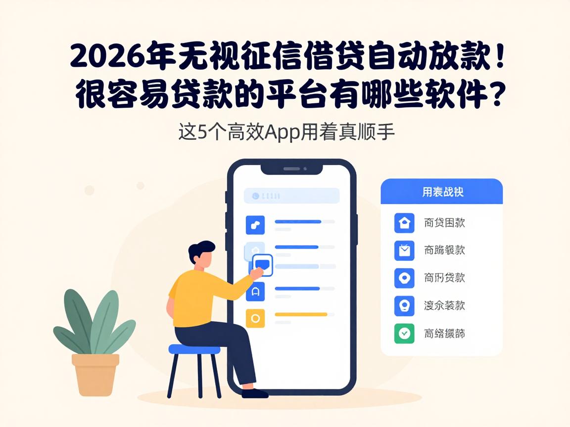 2026年无视征信借钱自动放款!很容易贷款的平台有哪些软件?这5个高效app用着真顺手
