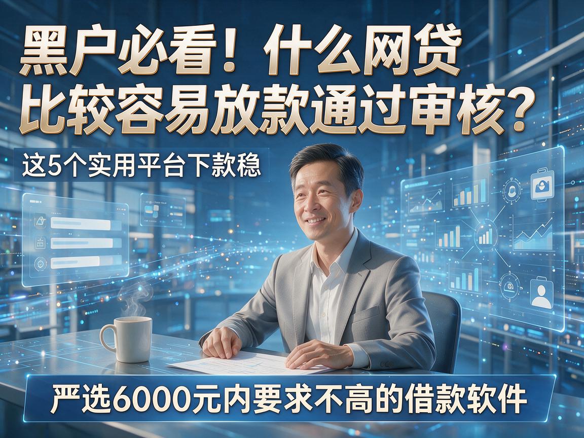 黑户必看!什么网贷比较容易放款通过审核?这5个实用平台下款稳,严选6000元内要求不高的借款软件