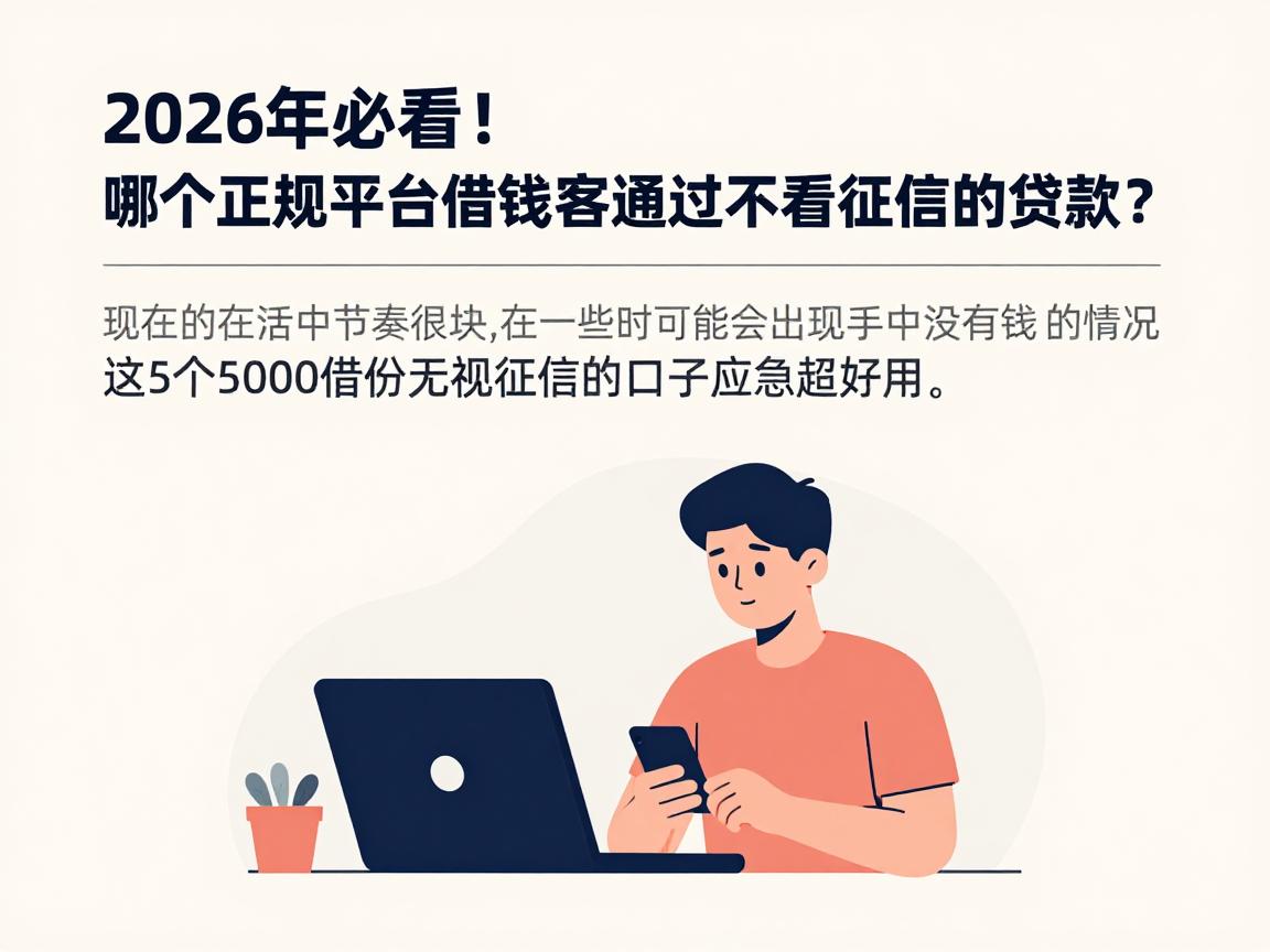 2026年必看!哪个正规平台借钱容易通过不看征信的贷款?这5个5000借款无视征信的口子应急超好用
