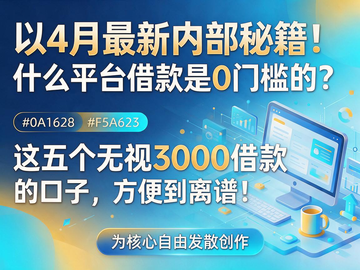 4月最新内部秘籍!什么平台借款是0门槛的?这五个无视3000借款的口子,方便到离谱!
