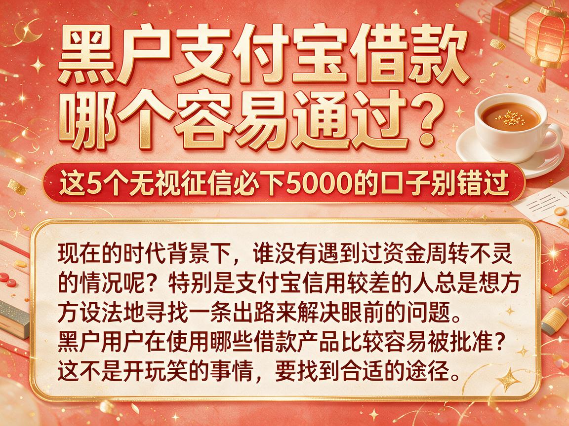 黑户支付宝借款哪个容易通过?这5个无视征信必下5000的口子别错过