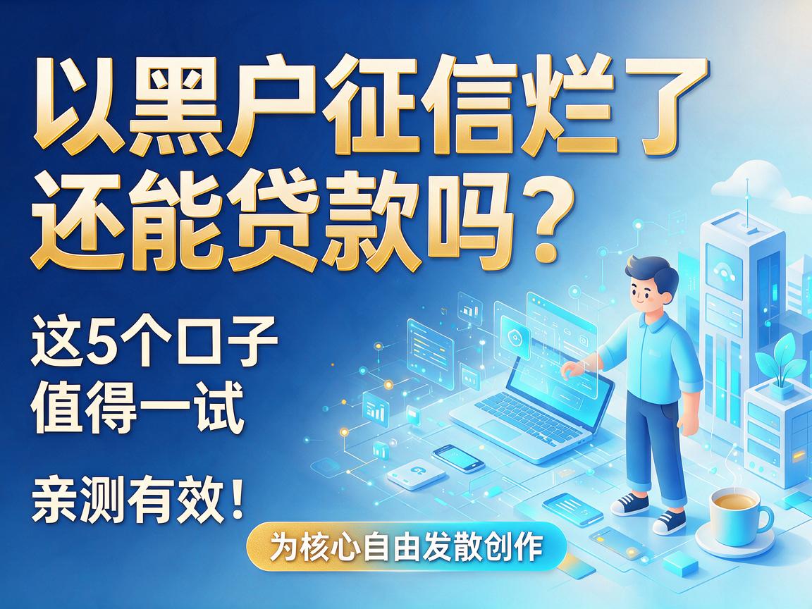黑户征信烂了还能贷款吗?这5个口子值得一试,亲测有效!