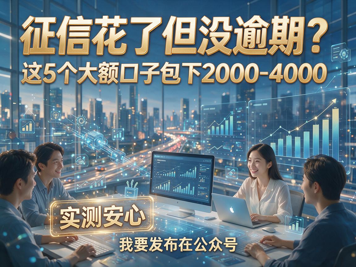 征信花了但没逾期？这5个大额口子包下2000-4000，实测安心！