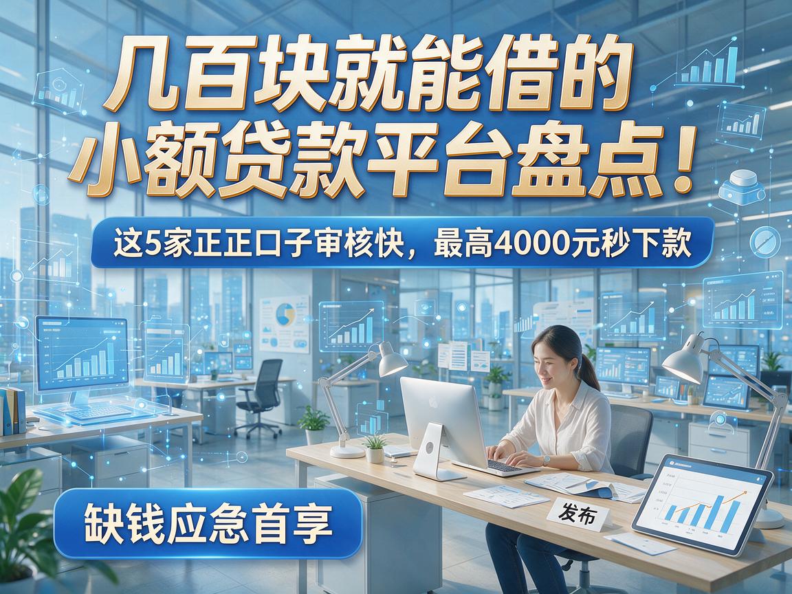 几百块就能借的小额贷款平台盘点!这5家正规口子审核快,最高4000元秒下款,缺钱应急首选