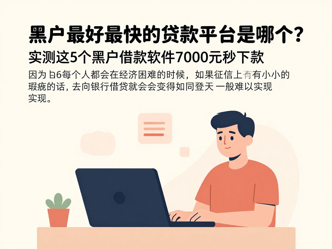黑户最好最快的贷款平台是哪个？实测这5个黑户借款软件7000元秒下款