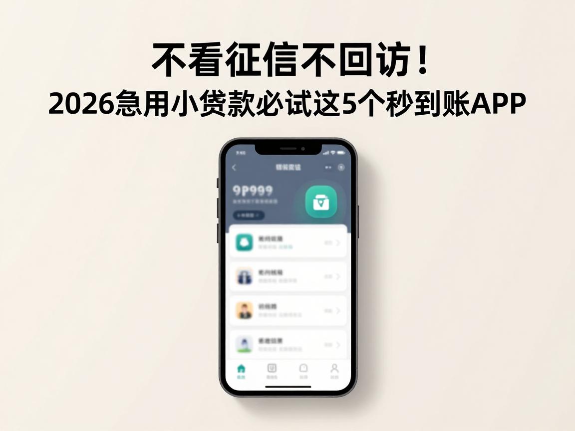 不看征信不回访!2026急用小额贷款必试这5个秒到账APP