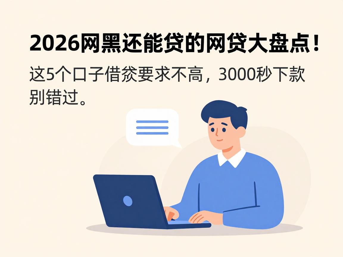 2026网黑还能贷的网贷大盘点!这5个口子借款要求不高,3000秒下款别错过