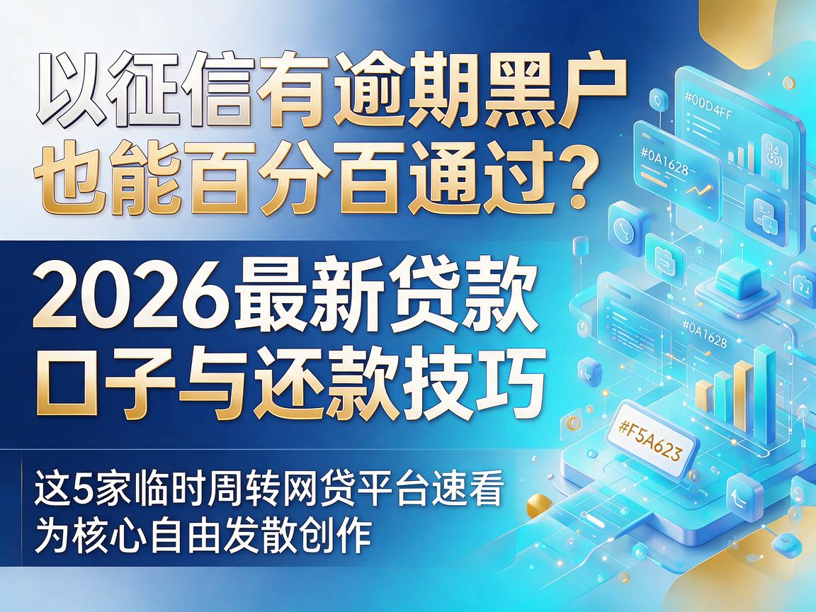 征信有逾期黑户也能百分百通过?2026最新贷款口子与还款技巧,这5家临时周转网贷平台速看