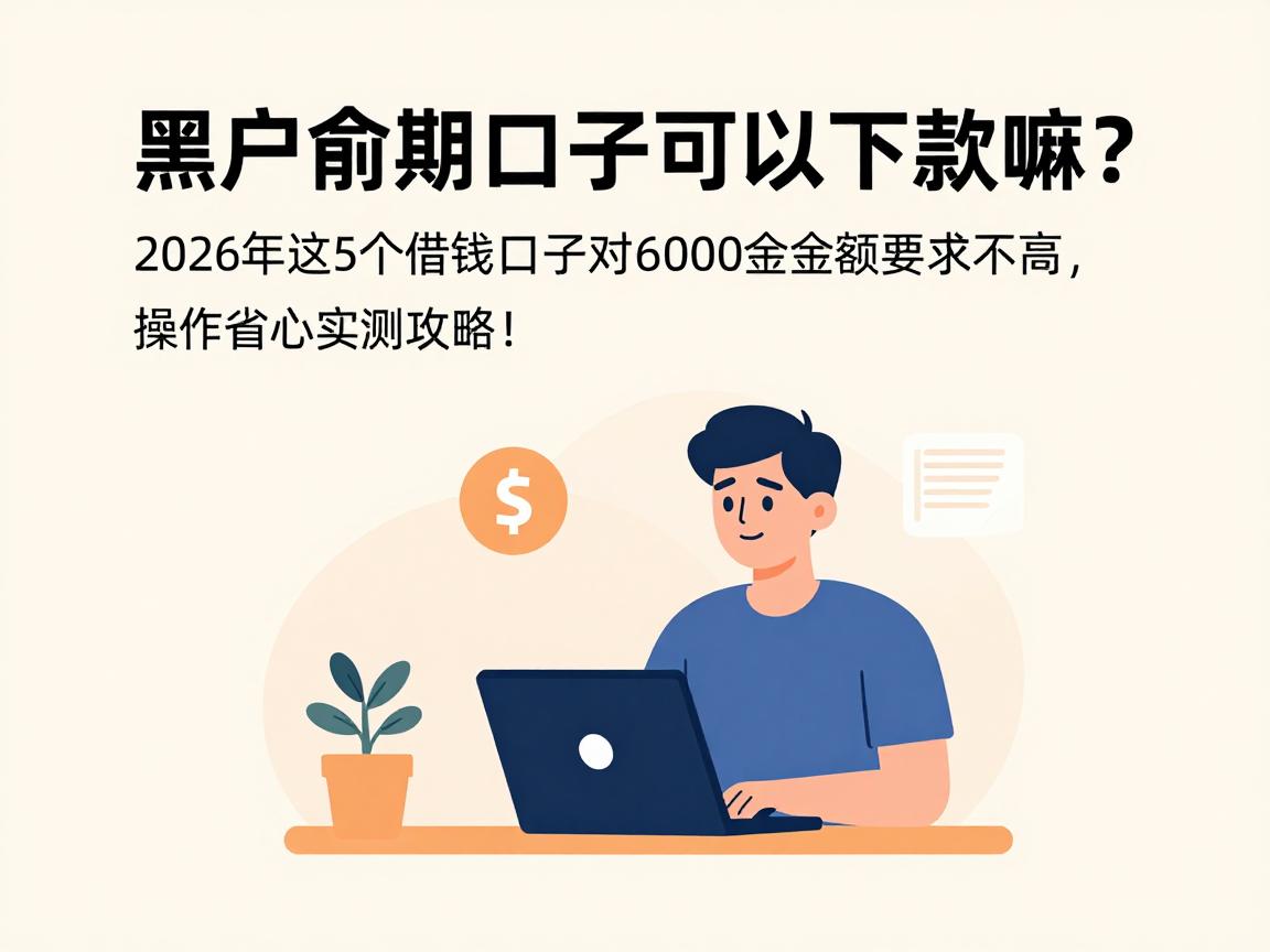 黑户逾期口子可以下款嘛?2026年这5个借钱口子对6000金额要求不高,操作省心实测攻略!