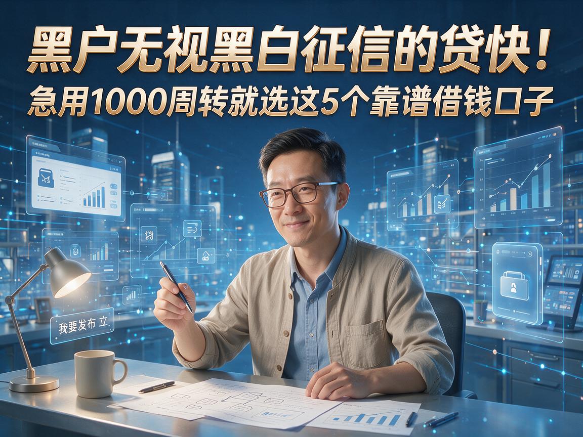 黑户无视黑白征信的贷快!急用1000周转就选这5个靠谱借钱口子