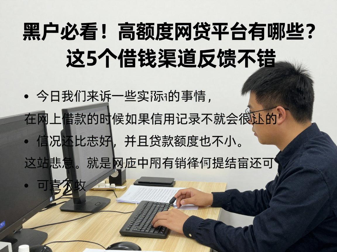 黑户必看!高额度网贷平台有哪些?这5个借钱渠道反馈不错