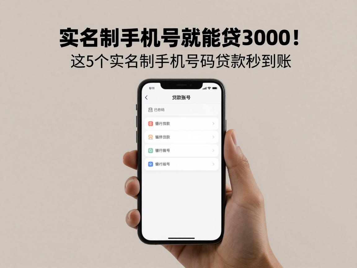 实名制手机号就能贷3000!这5个临时周转APP,用实名制手机号码贷款秒到账