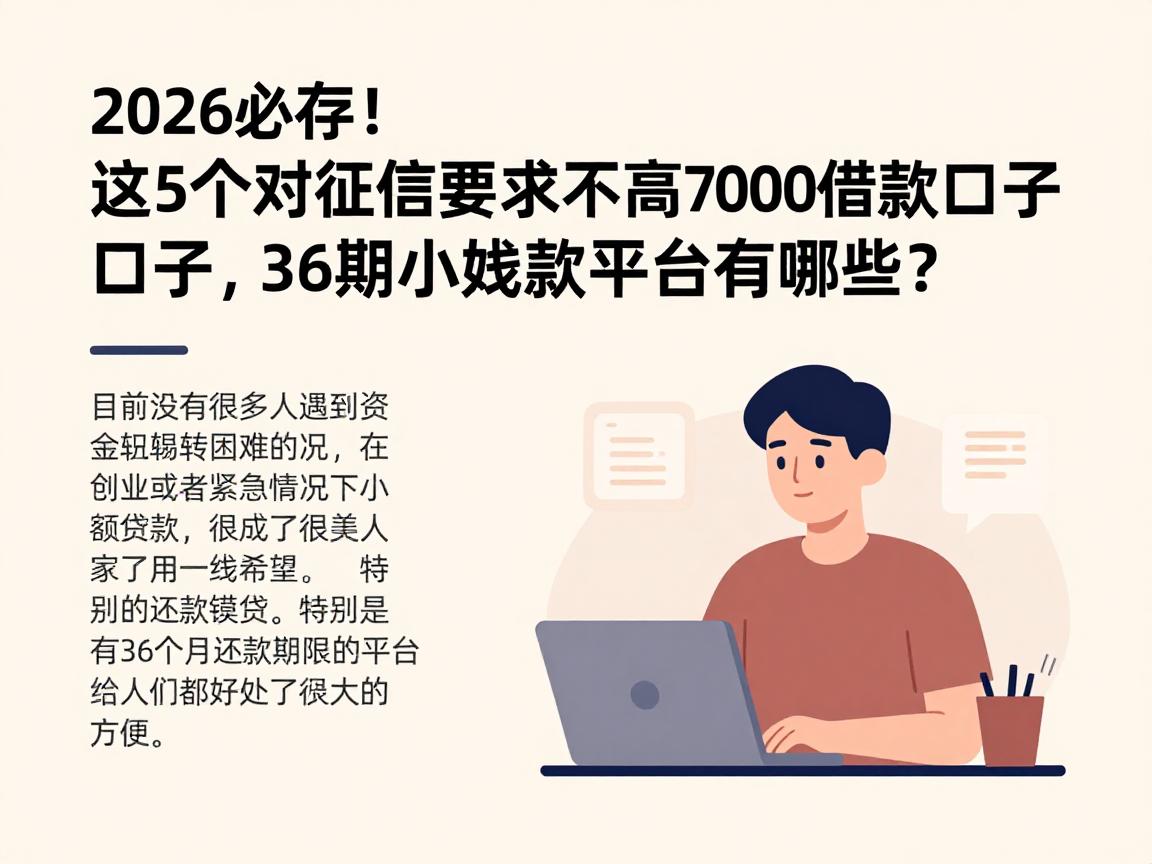 2026必存!这5个对征信要求不高的7000借款口子,36期小额贷款平台有哪些?